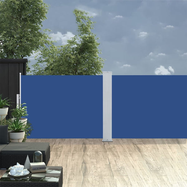 Blauer einziehbarer Seitenmarkise Logojan 100x1000cm
