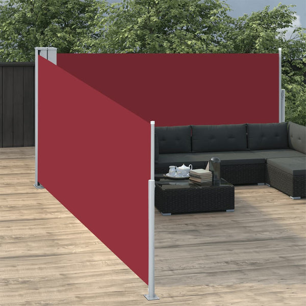 Rote einziehbare Seitenmarkise Logojan 100x1000cm