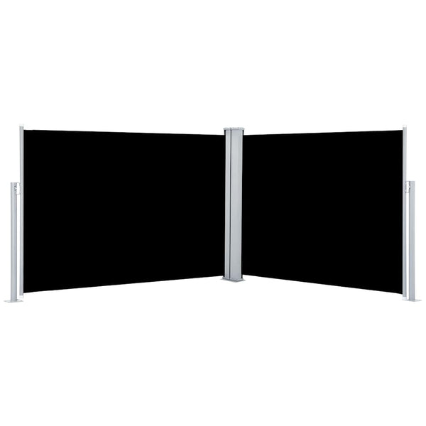 Schwarze, ausziehbare Seitenmarkise Solimna 120x1000cm