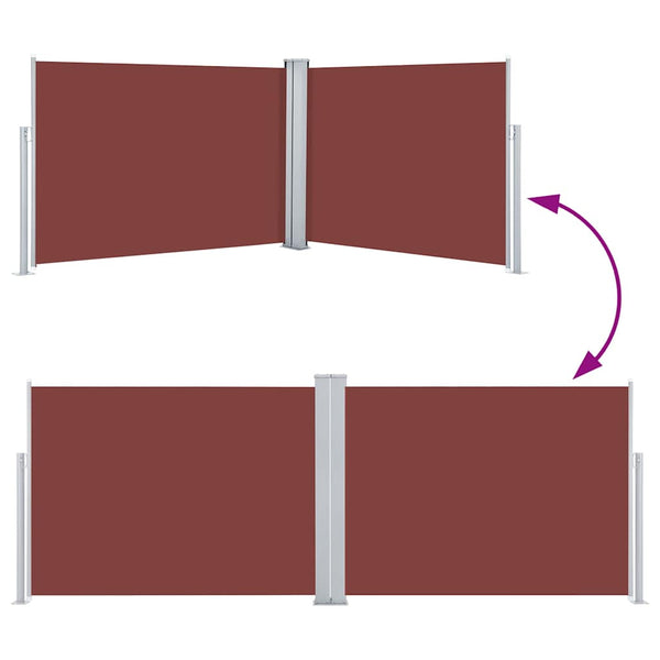 Braune einziehbare Seitenmarkise Solimna 120x1000cm