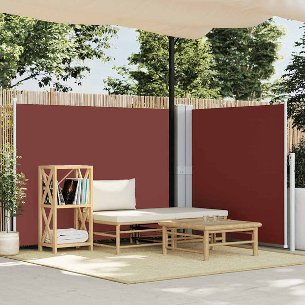 Braune ausziehbare Seitenmarkise Solimna 140x1000cm