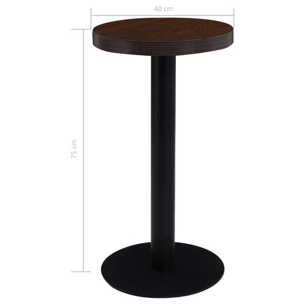 Dunkelbrauner Bistrotisch Iraida 40cm (MDF)