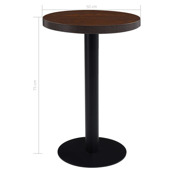 Dunkelbrauner Bistrotisch Iraida 50 cm (MDF)