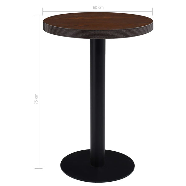 Dunkelbrauner Bistrotisch Iraida 60 cm (MDF)