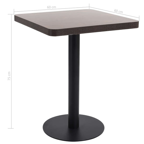 Dunkelbrauner Bistrotisch Procobie 60x60cm (MDF)