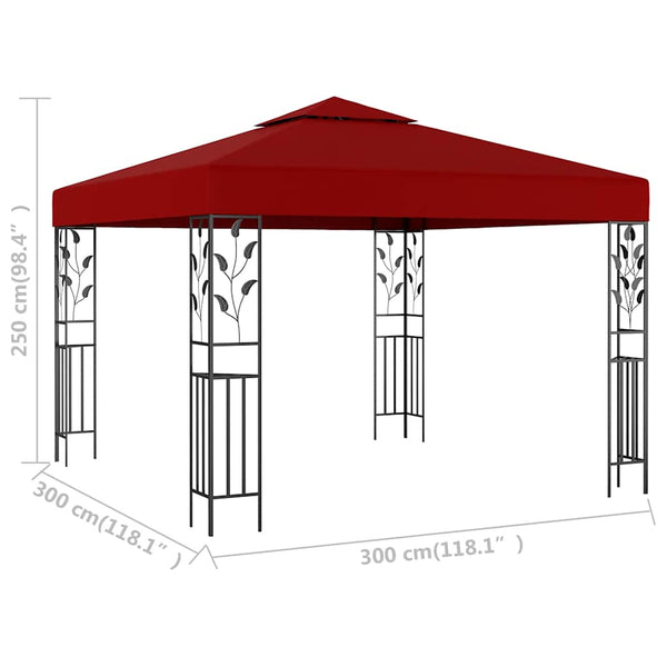 Weinroter Pavillon Rey 3x3 m