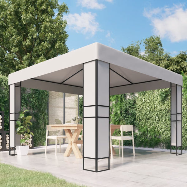 Weißer Pavillon mit Doppelter Dach Ghenia 3x3 m