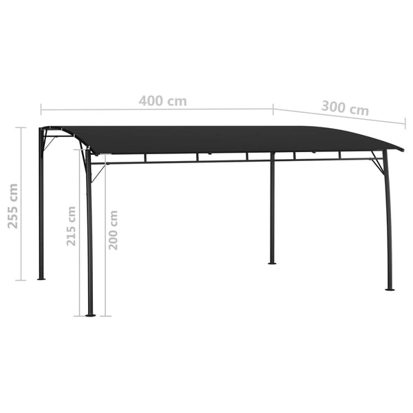 Anthrazitfarbener Gartensonnenpavillon Dinistranschi 4x3x2,55 m
