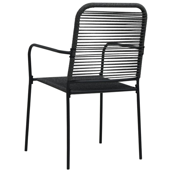 Schwarze Gartenstühle Camden (2 Stück Baumwollseil und Stahl)