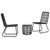 Schwarzes Bistro-Set Gazda (3-teilig Polyrattan)