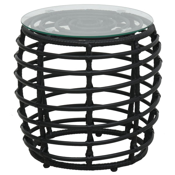Schwarzes Bistro-Set Gazda (3-teilig Polyrattan)