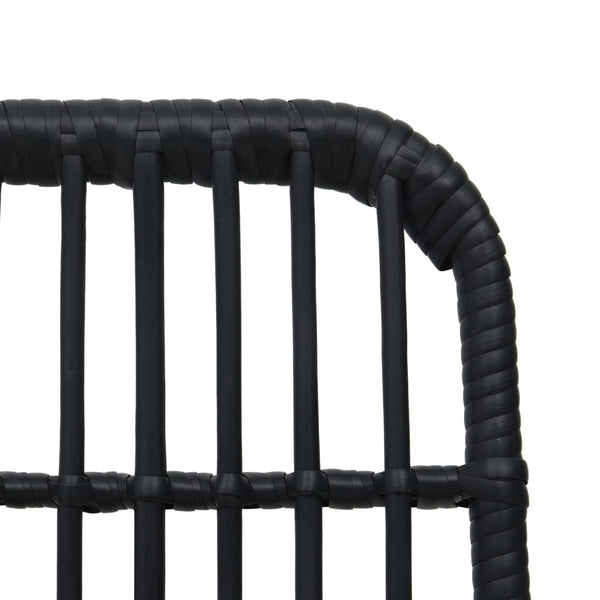 Schwarzes Bistro-Set Gazda (3-teilig Polyrattan)