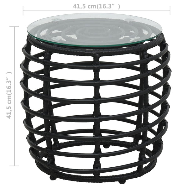 Schwarzes Bistro-Set Gazda (3-teilig Polyrattan)
