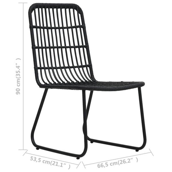 Schwarzes Bistro-Set Gazda (3-teilig Polyrattan)