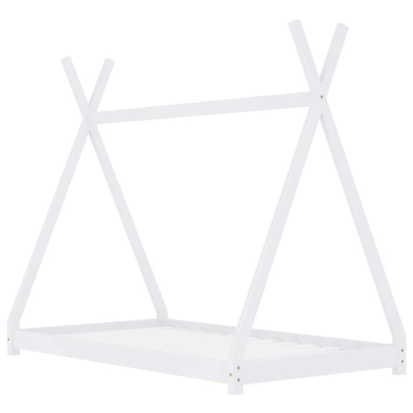 Valkoinen lasten sängynrunko Danny 70x140cm (mänty)