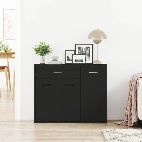 Schwarzes Sideboard Botskor 88x30x70cm (Holz)
