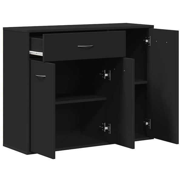 Schwarzes Sideboard Botskor 88x30x70cm (Holz)