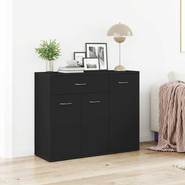 Schwarzes Sideboard Botskor 88x30x70cm (Holz)