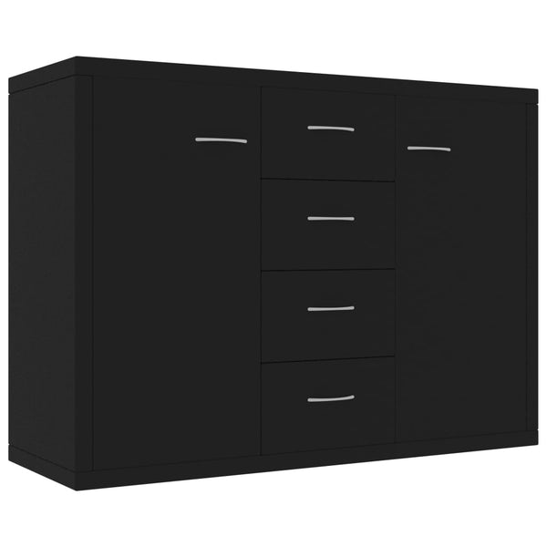 Schwarze Kommode Aracsia 88x30x65cm (Holz)