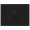 Schwarze Kommode Aracsia 88x30x65cm (Holz)