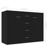Schwarze Kommode Aracsia 88x30x65cm (Holz)