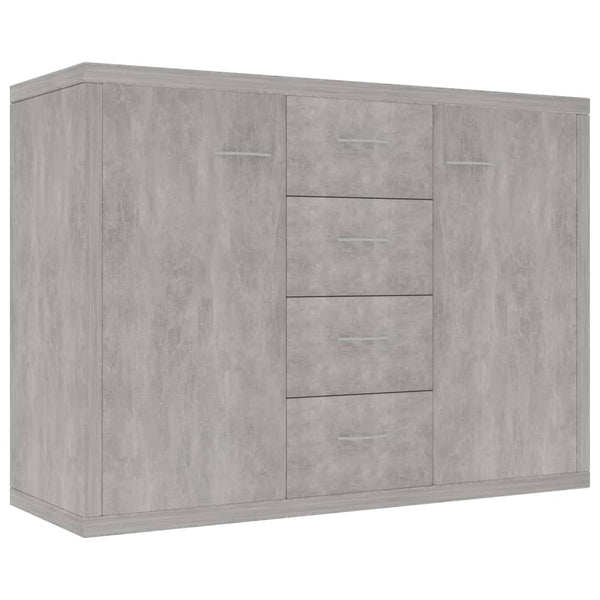Betongraues Sideboard Aracsia 88x30x65cm (Holz)