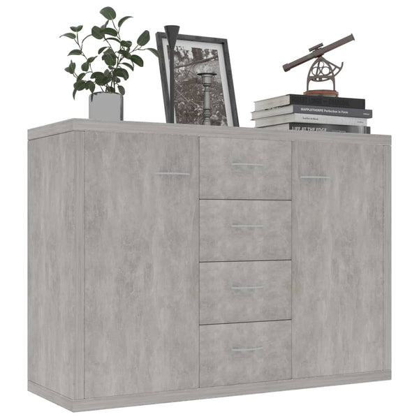 Betongraues Sideboard Aracsia 88x30x65cm (Holz)