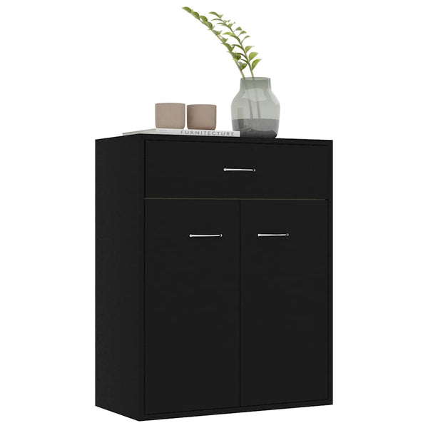 Schwarzes Sideboard Evienta 60x30x75cm (Spanplatte)