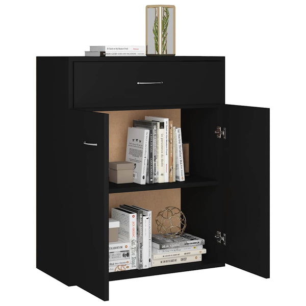 Schwarzes Sideboard Evienta 60x30x75cm (Spanplatte)