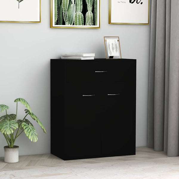 Schwarzes Sideboard Evienta 60x30x75cm (Spanplatte)