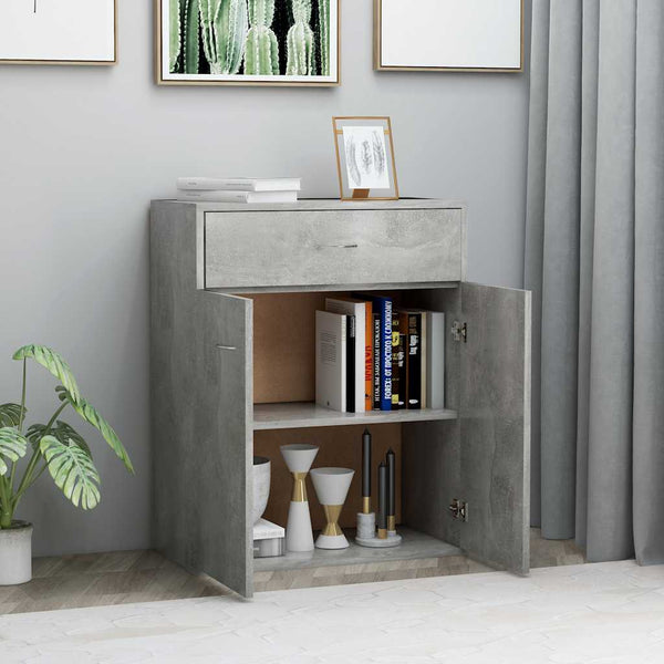 Betongraues Sideboard Evienta 60x30x75cm (Holz)