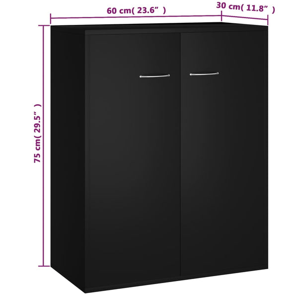 Schwarze Kommode Gheorghel 60x30x75cm (Holz)