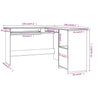 Eckschreibtisch Sictimiu weiß L-förmig 120x140x75cm (Holz)