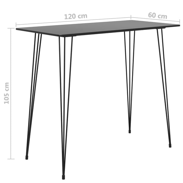 Stehtisch Emelie Schwarz 120x60x105cm