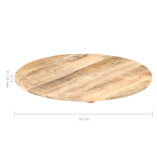 Tischplatte massiv Mangoholz rund Nefiod 15-16 mm 70 cm