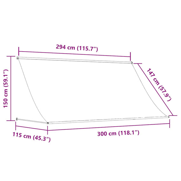 Markise Golban 300 x 150 cm zum Einrollen, orange und braun