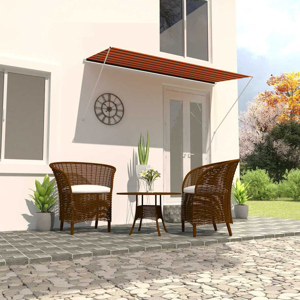 Markise Golban 300 x 150 cm zum Einrollen, orange und braun