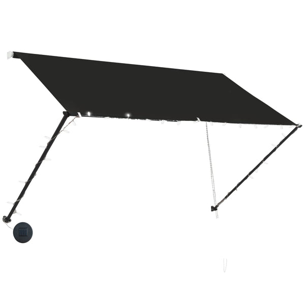 Antrasiitti sisäänkelattava markiisi ledillä Ghile 250x150cm