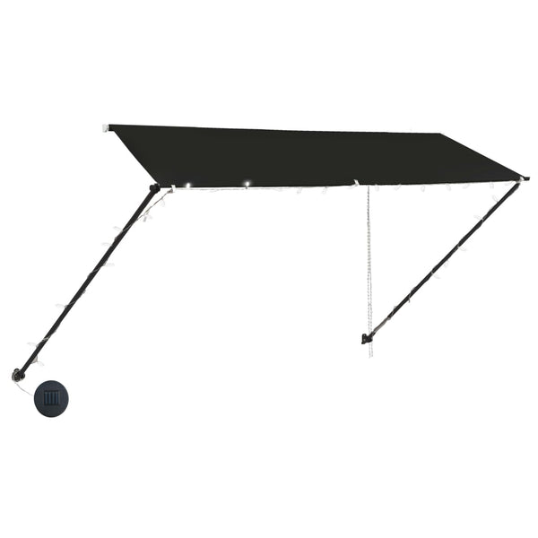 Antrasiitti sisäänkelattava markiisi ledillä Ghile 300x150cm