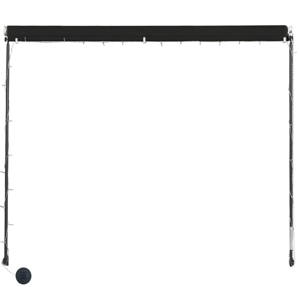 Antrasiitti sisäänkelattava markiisi ledillä Ghile 300x150cm