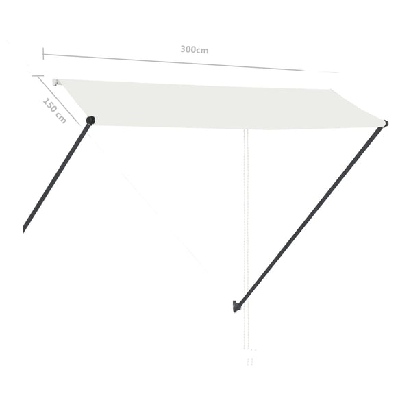 Kerma sisäänkelattava markiisi ledillä Ghile 300x150cm