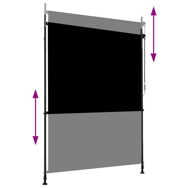 Anthrazitfarbenes Outdoor-Rollo Feliana 150x270cm
