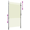 Cremefarbener Outdoor-Rollvorhang Feliana 120x270cm