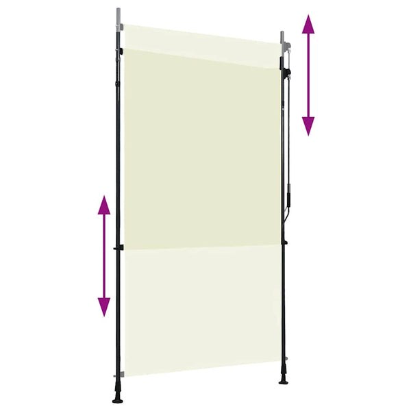 Cremefarbener Outdoor-Rollvorhang Feliana 120x270cm