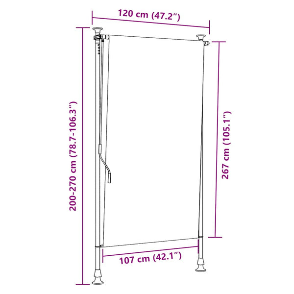 Cremefarbener Outdoor-Rollvorhang Feliana 120x270cm