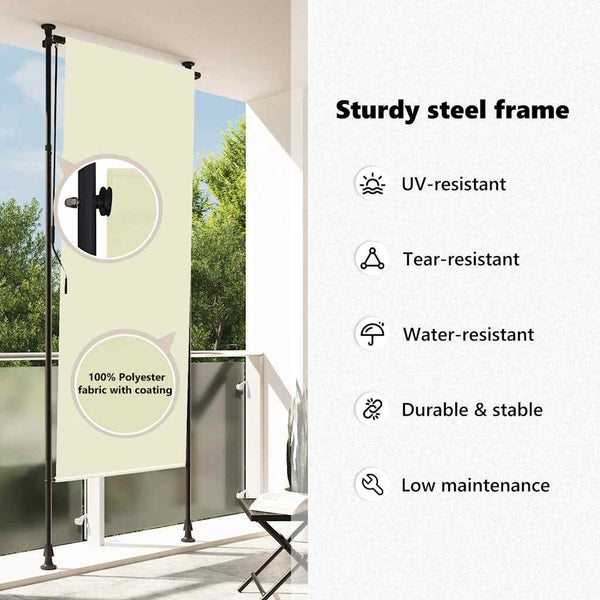 Cremefarbener Outdoor-Rollvorhang Feliana 120x270cm