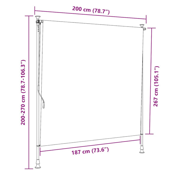 Creme Außenrollo Feliana 200x270cm