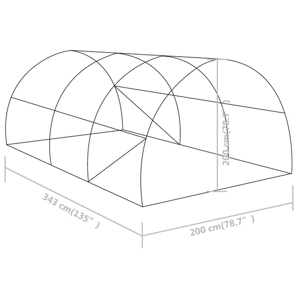 Gewächshaus Toth 6,86 m² 3,43x2x2 m