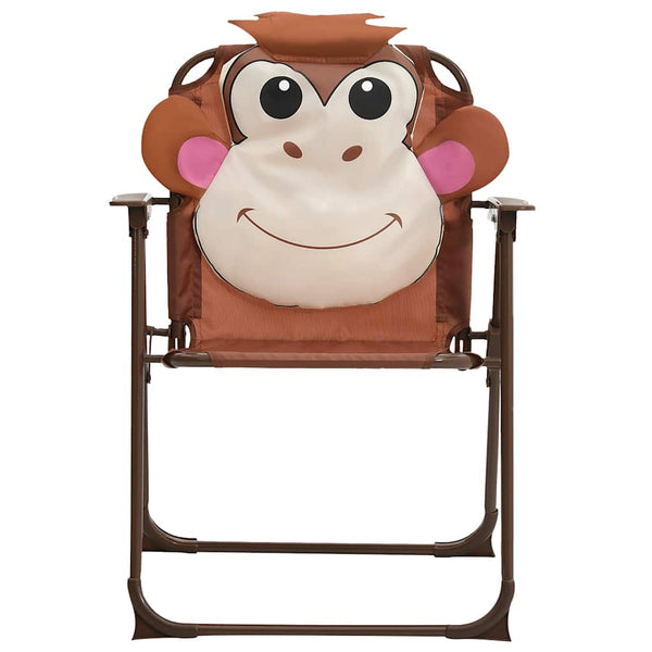 Braunes 3-teiliges Kinder-Garten-Bistro-Set mit Sonnenschirm Nadim