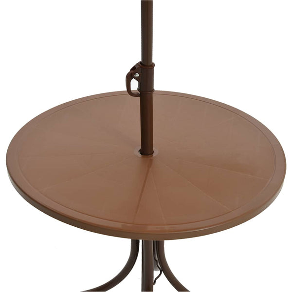 Braunes 3-teiliges Kinder-Garten-Bistro-Set mit Sonnenschirm Nadim